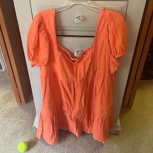 Neon short sleeve plus size dress